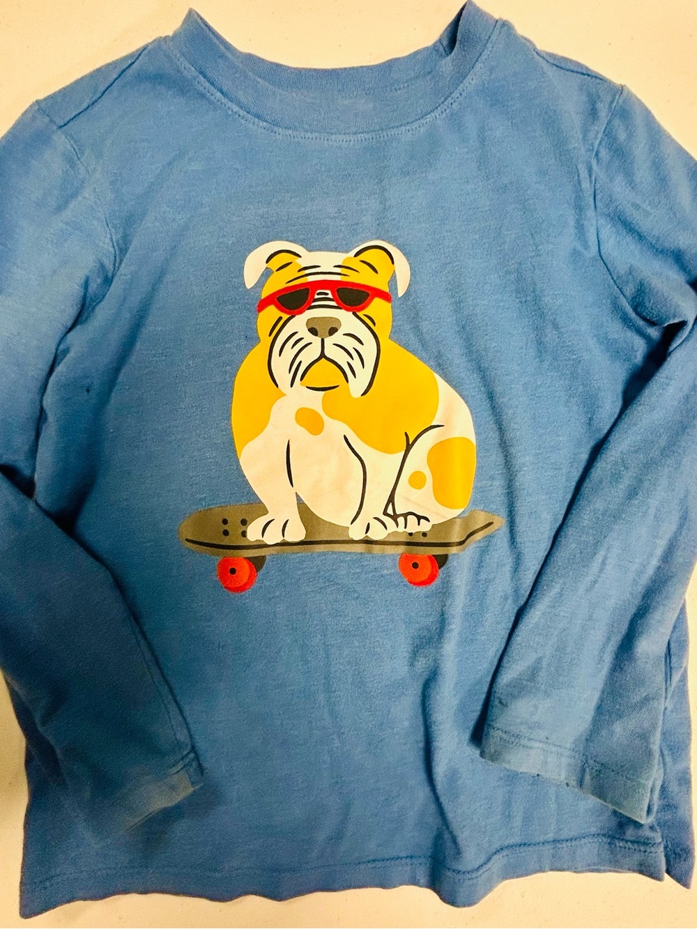 Cat & Jack Blue Long-Sleeve Dog Skateboard Tee boy 4/5t